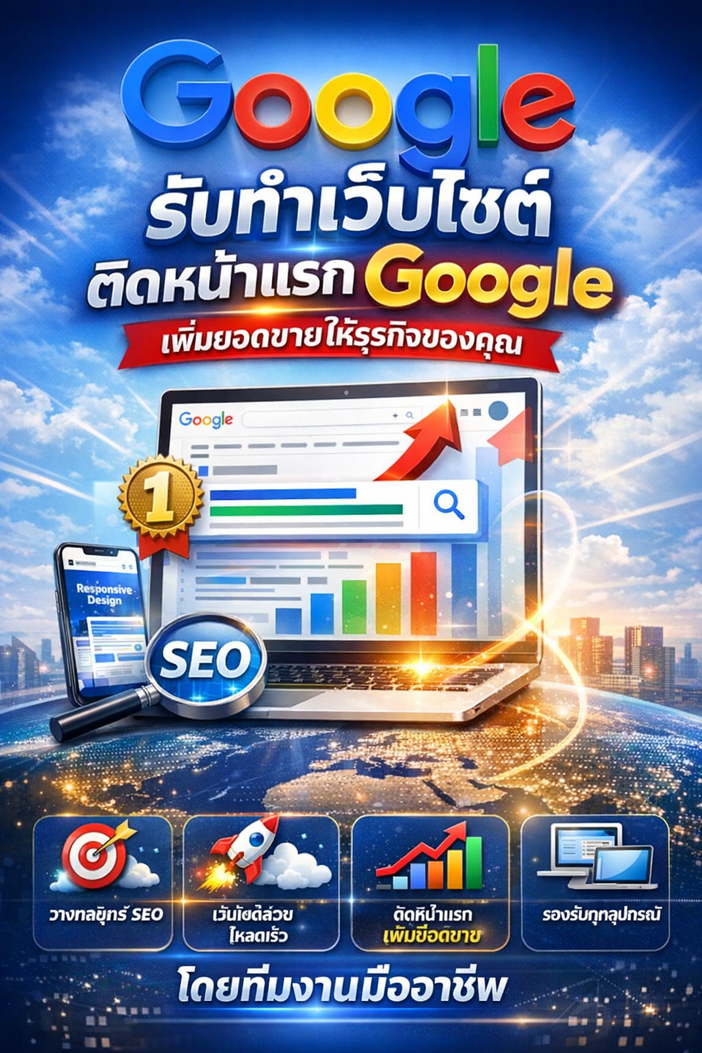 รับทำเว็บไซต์ติดหน้าแรก google